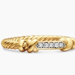 David Yurman Cablespira 18K gold and diamond ring $1250 size 8.5